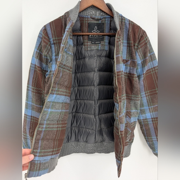 Prana Women's Plaid Goose Down Insulated Showdown Bomber Jacket Sz.S Outdoor - Picture 5 of 13